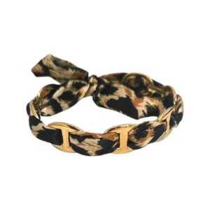 Maille Marine Ruban Léopard - Doré