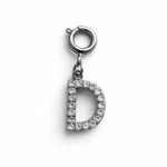 Charm – lettre D strass argentée