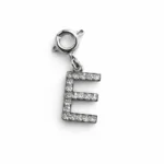 Charm – lettre E strass argentée