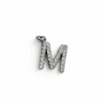Charm – lettre M strass argentée