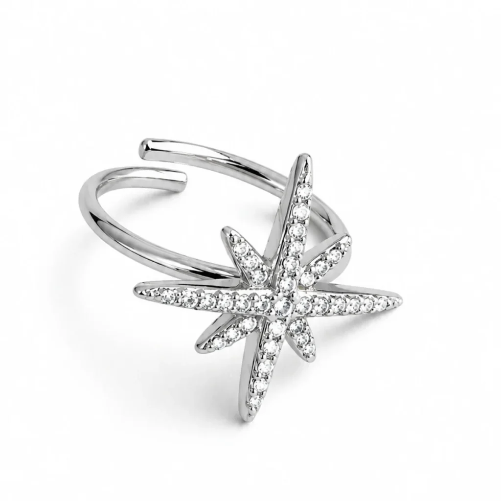 Bague Étoile Polaire Strass argentée