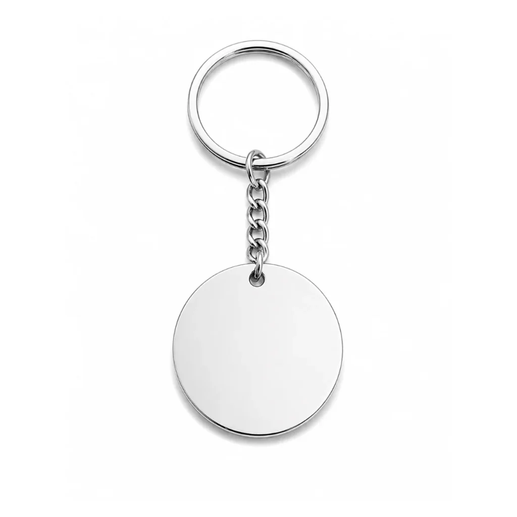 Porte-clés Rond à Graver – Argenté