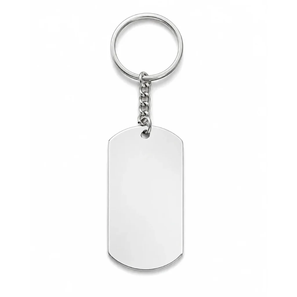Porte-clés Plaque Militaire à Graver – Argenté