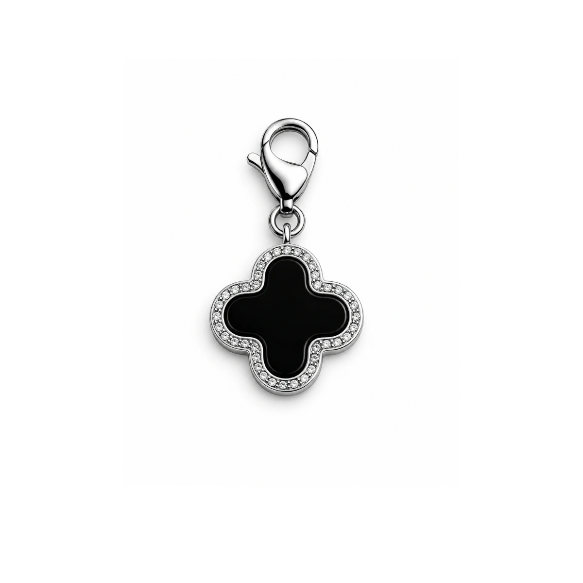 Charm – trèfle noir argenté