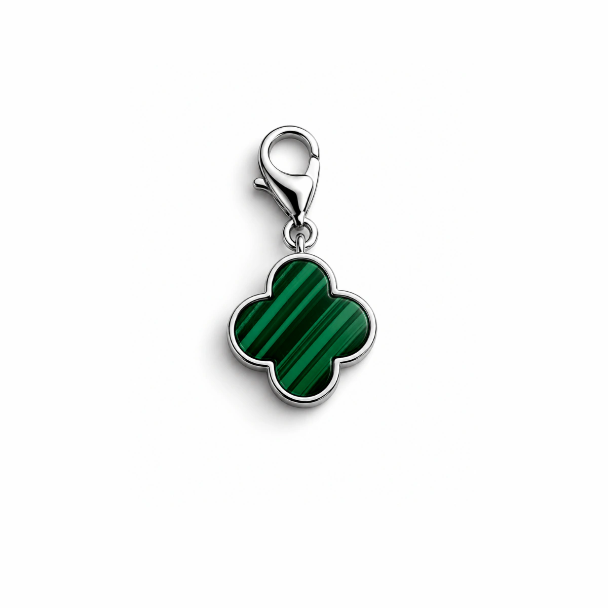 Charm – trèfle vert argenté