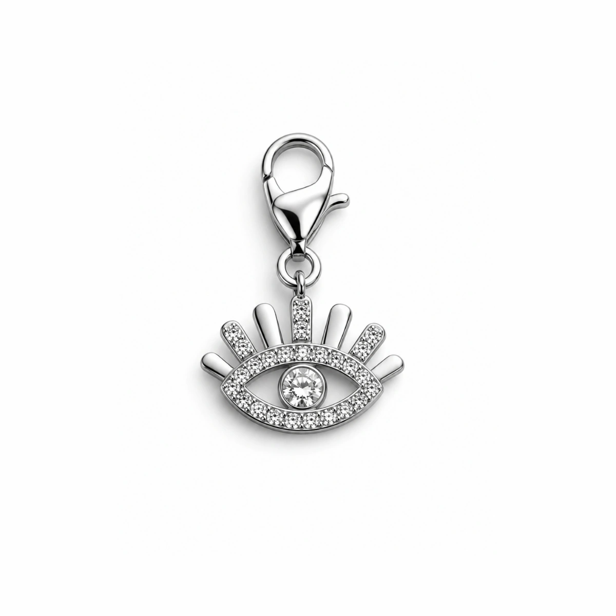 Charm – oeil protecteur strass argenté
