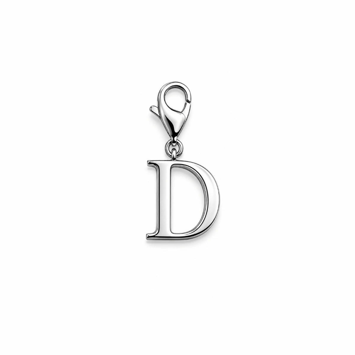 Charm – lettre D argentée