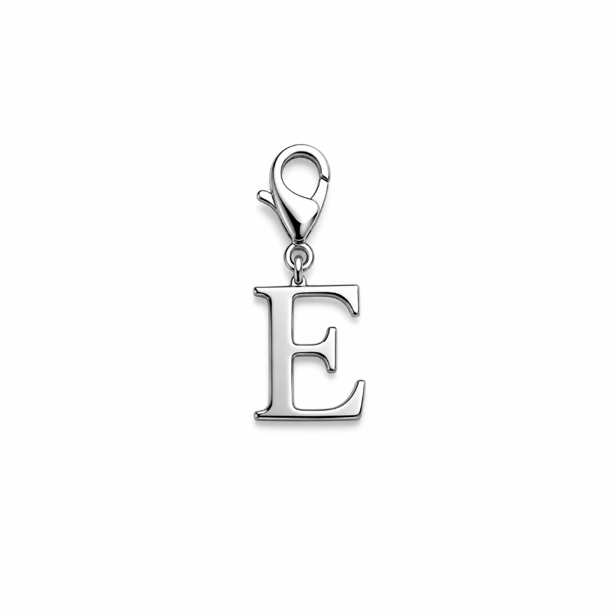 Charm – lettre E argentée