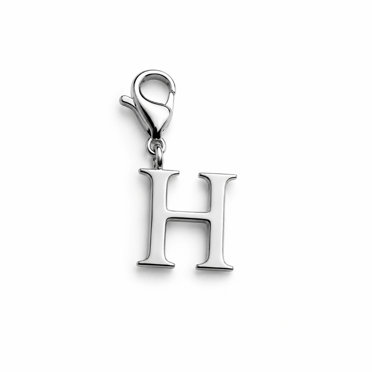 Charm – lettre H argentée