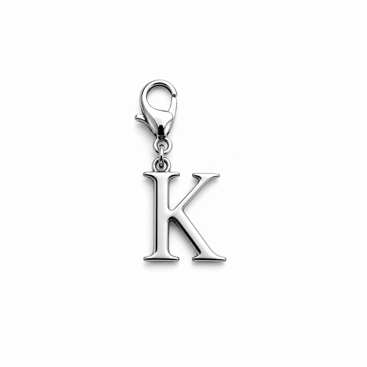 Charm – lettre K argentée