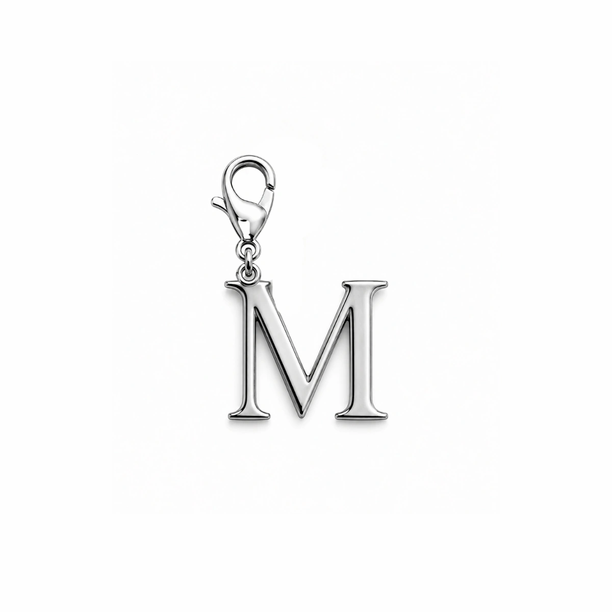 Charm – lettre M argentée