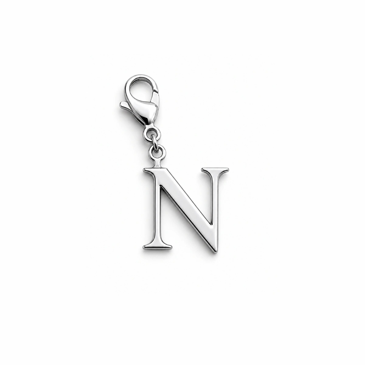 Charm – lettre N argentée