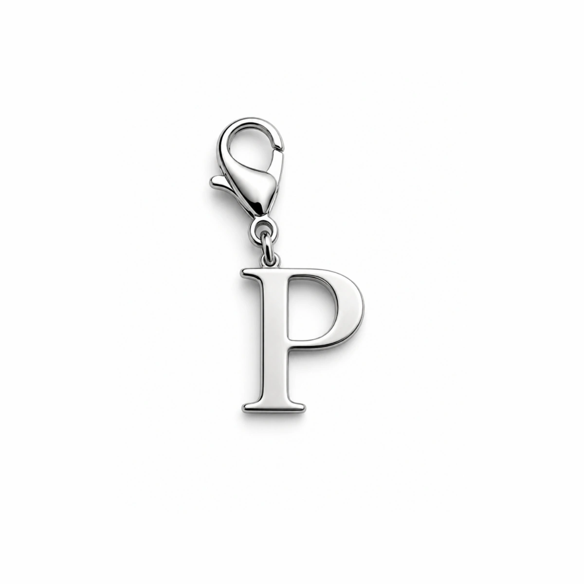 Charm – lettre P argentée