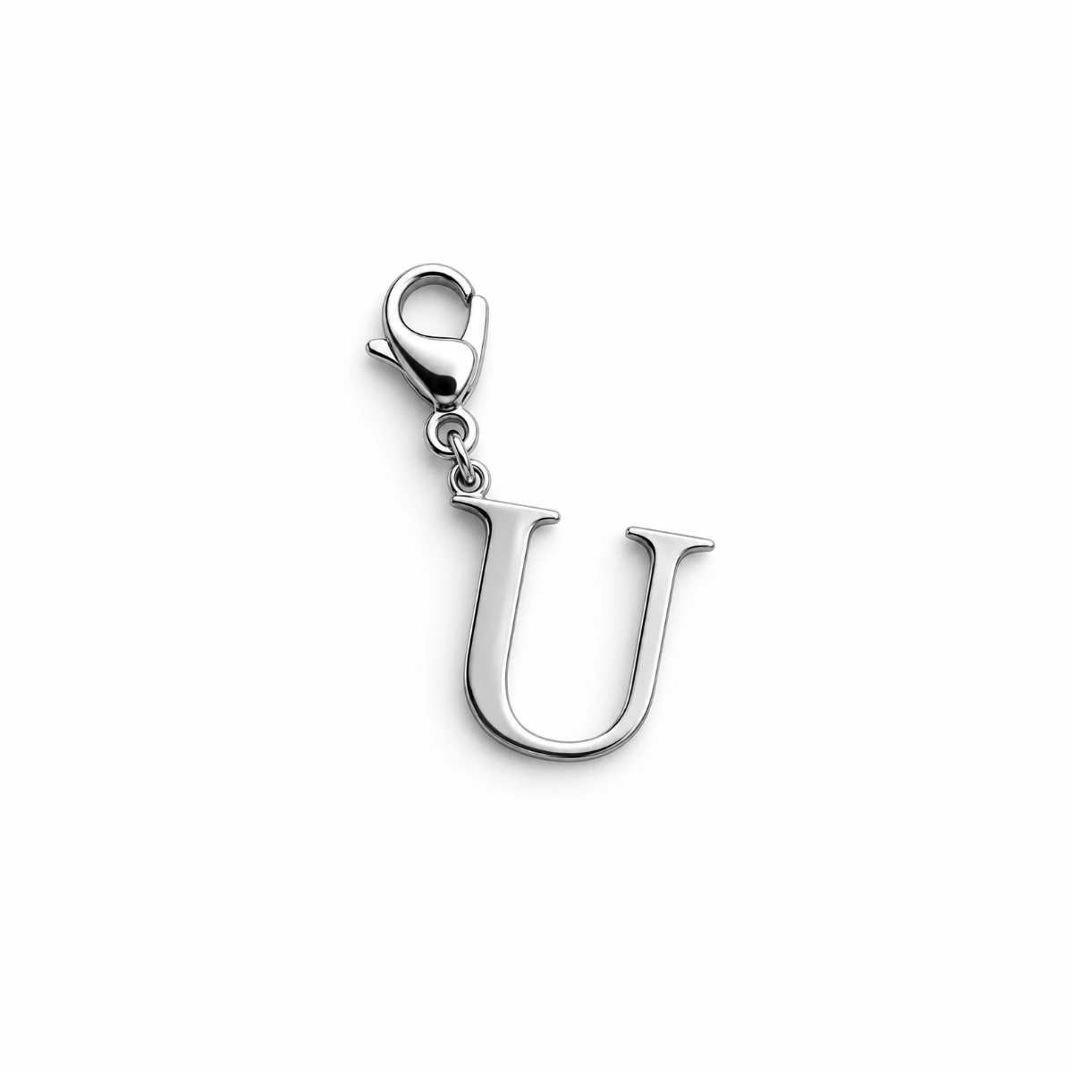 Charm – lettre U argentée