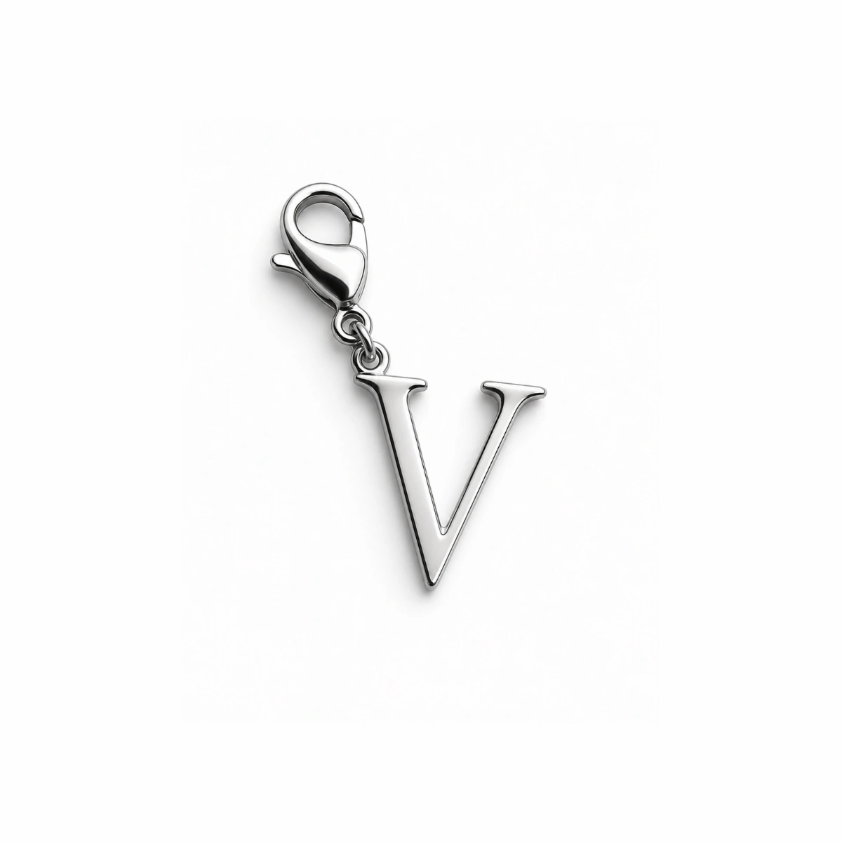 Charm – lettre V argentée