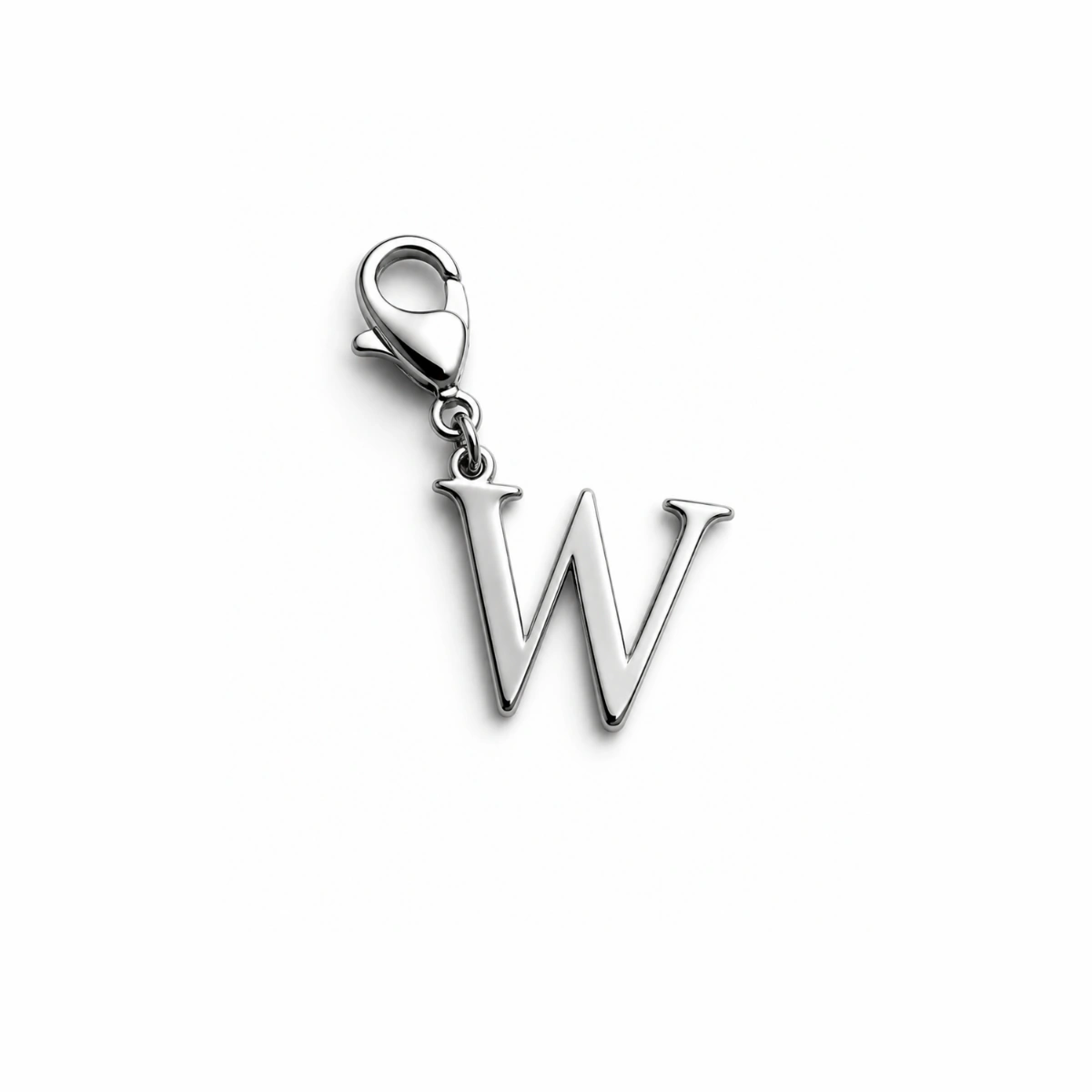 Charm – lettre W argentée
