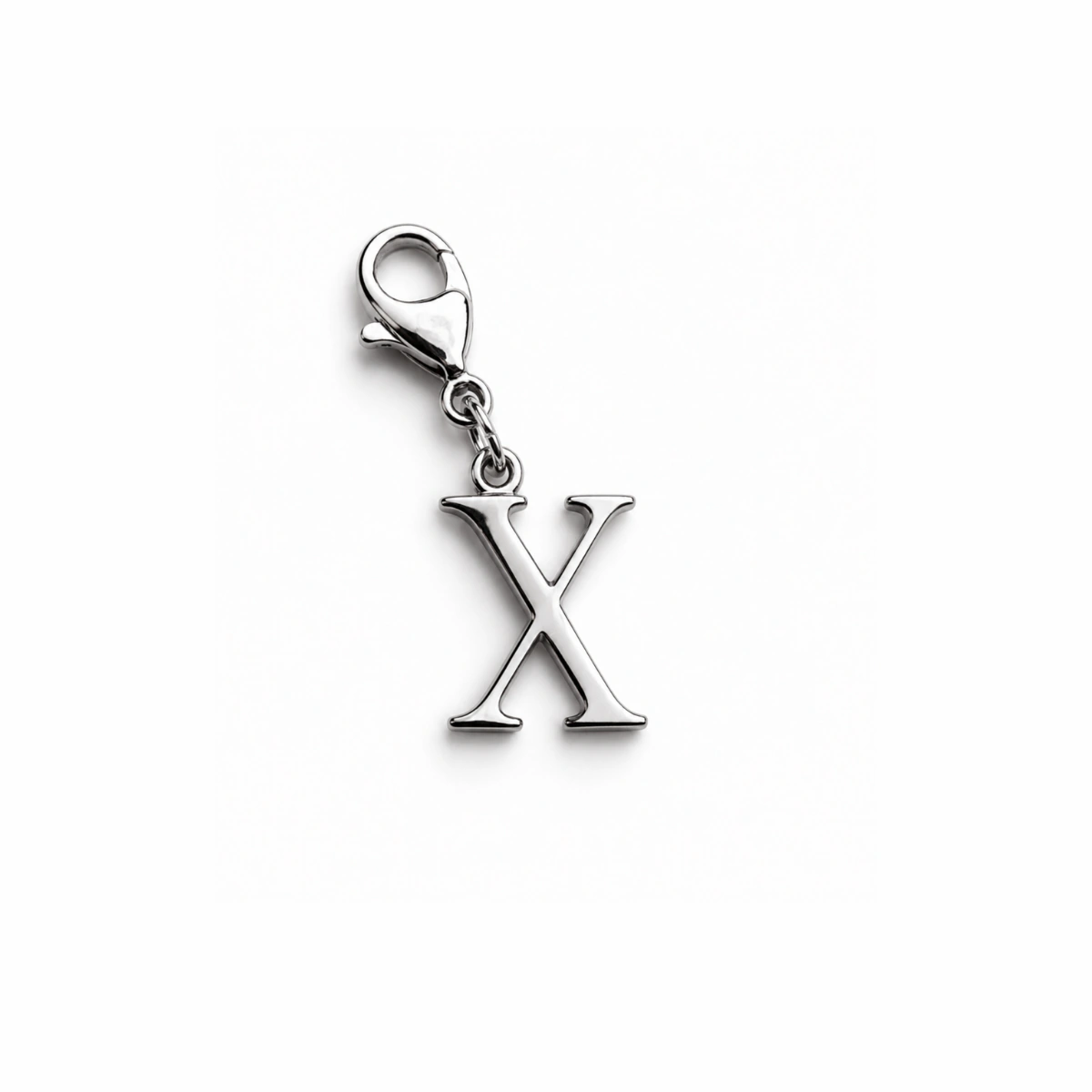 Charm – lettre X argentée