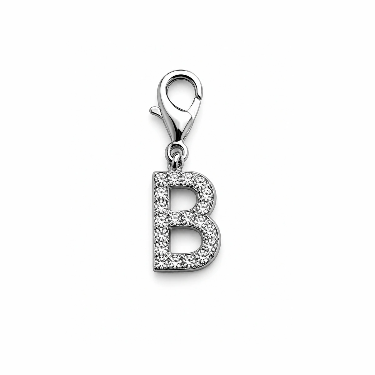 Charm – lettre B strass argentée