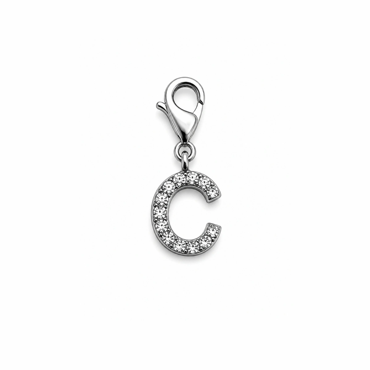 Charm – lettre C strass argentée