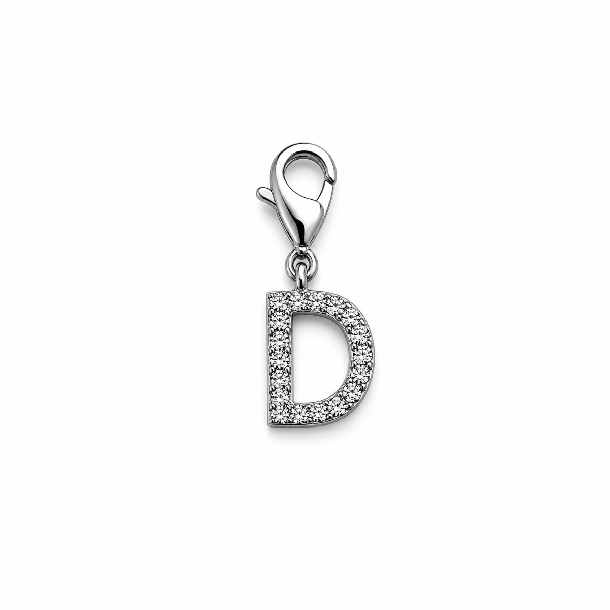 Charm – lettre D strass argentée