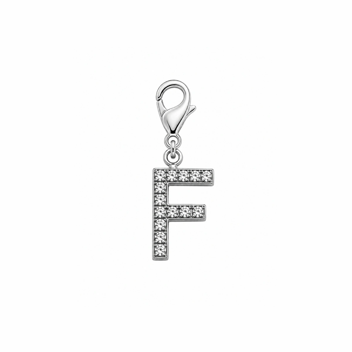 Charm – lettre F strass argentée