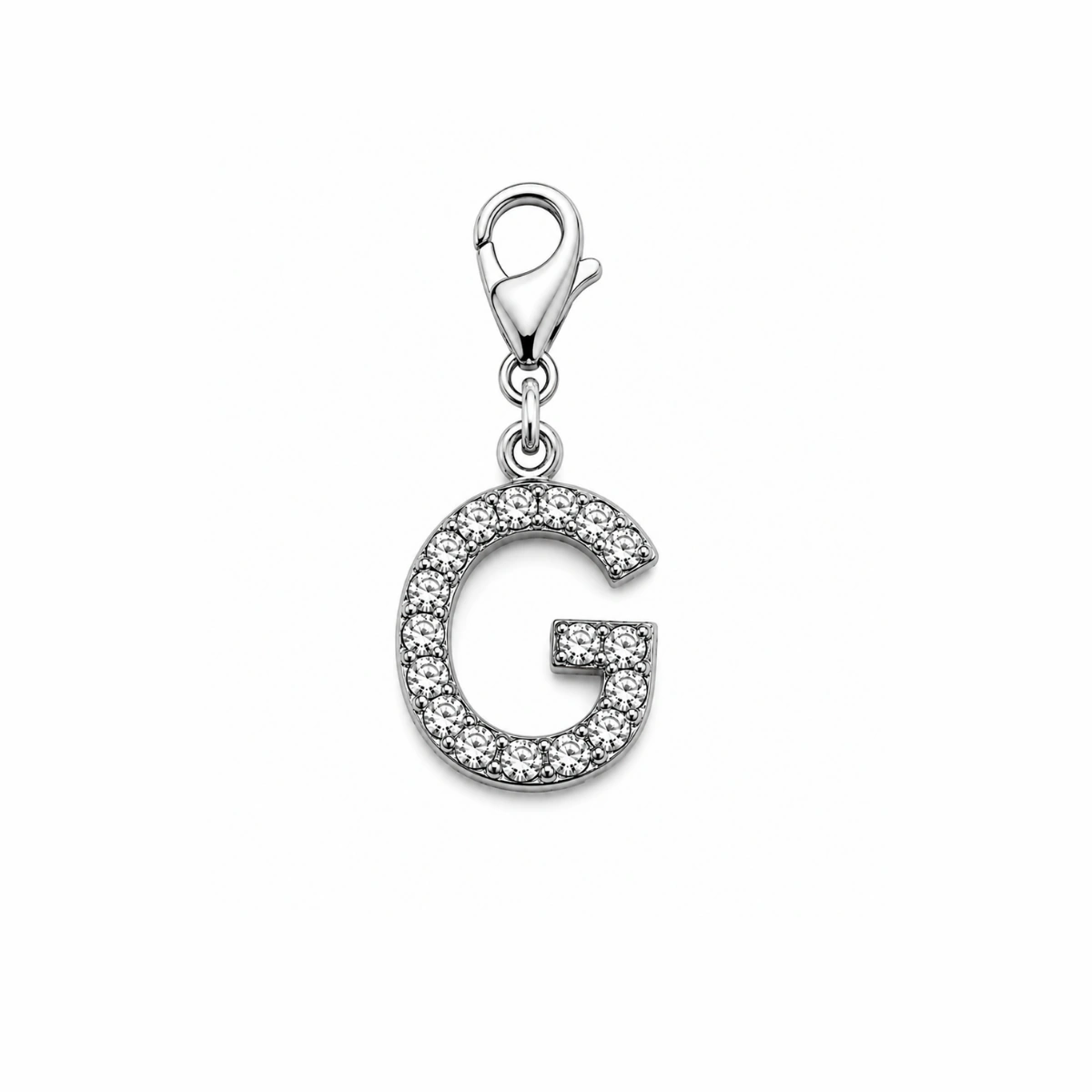 Charm – lettre G strass argentée