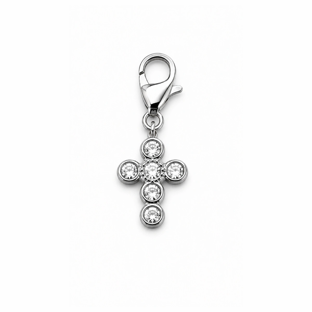 Charm – croix strass argentée