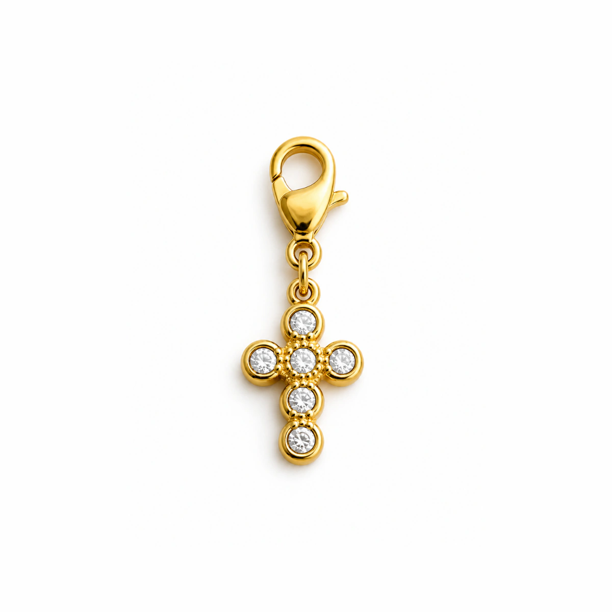 Charm – croix strass dorée