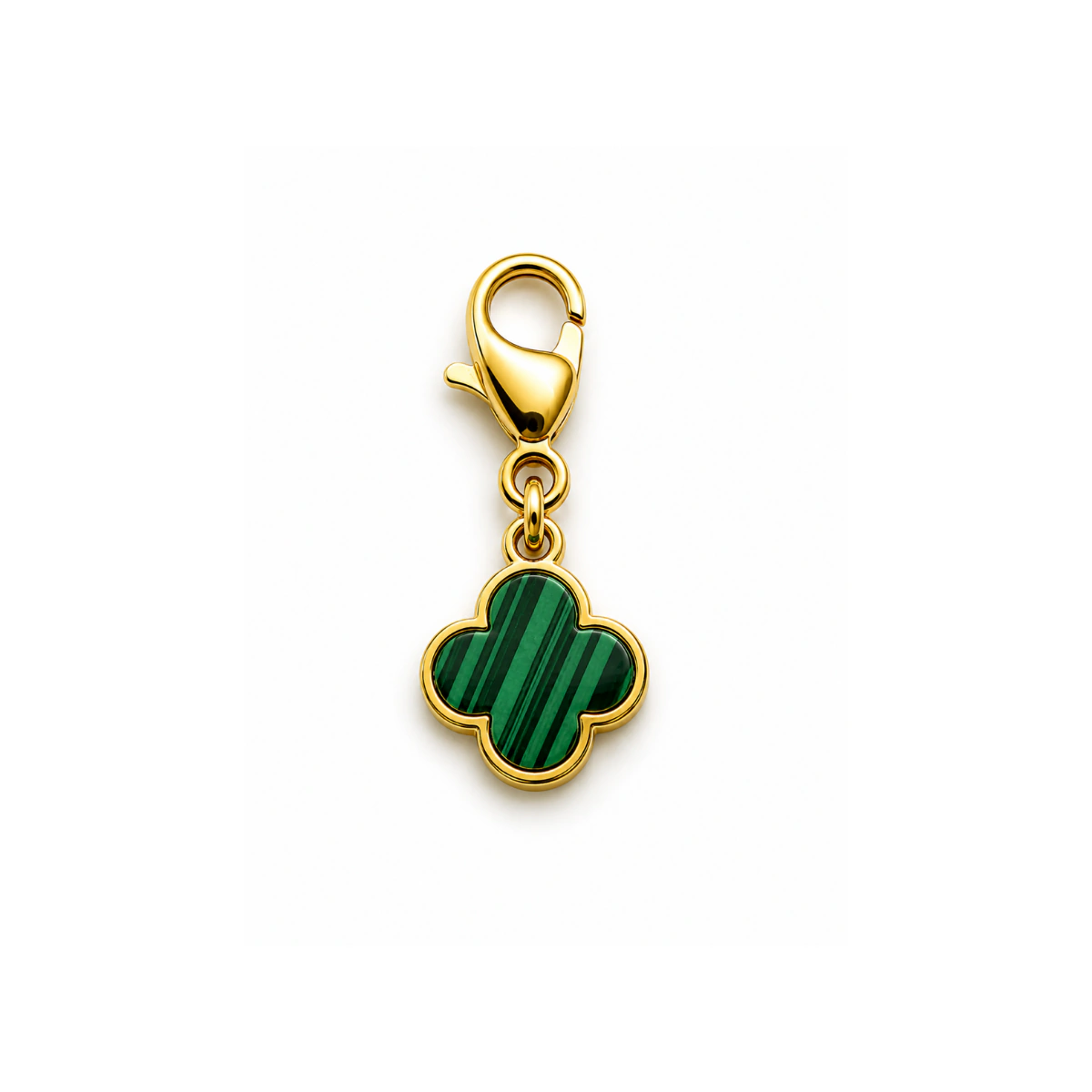 Charm – trèfle vert doré
