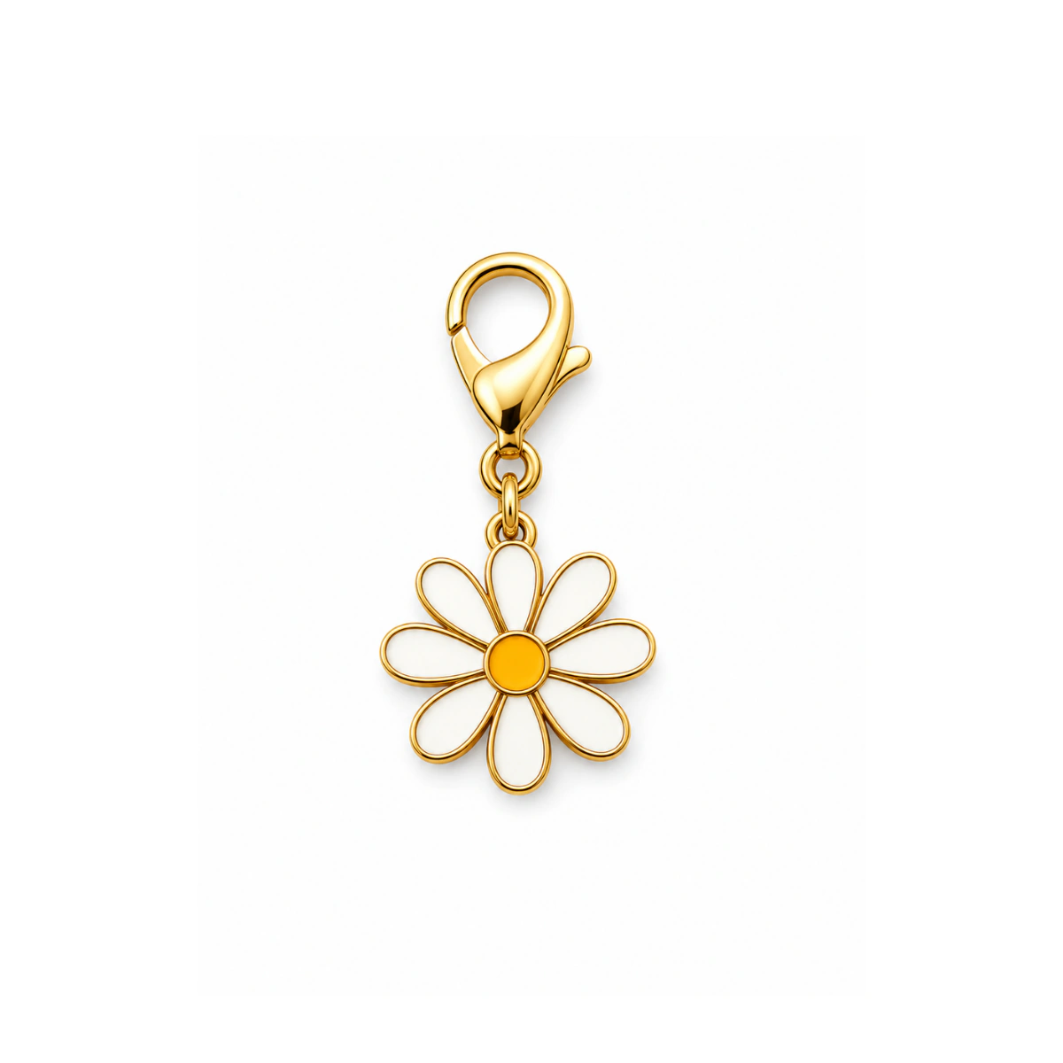 Charm – Marguerite Émail Blanc Doré