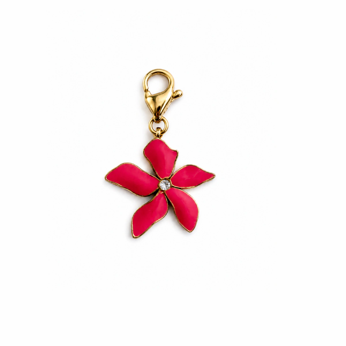 Charm – Fleur Rouge Dorée