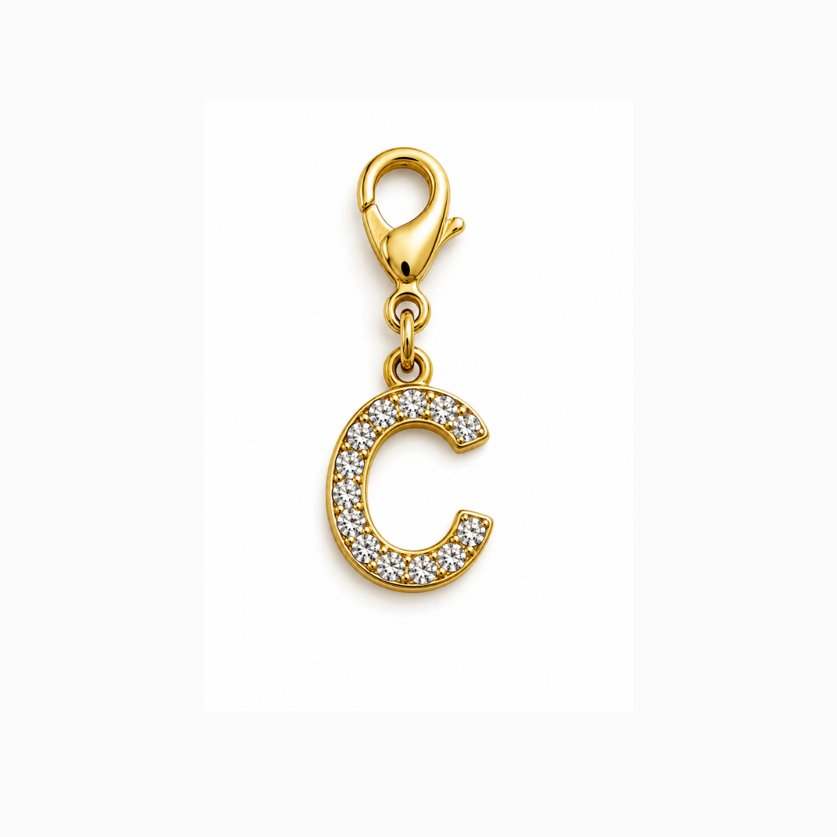 Charm – Lettre C strass dorée