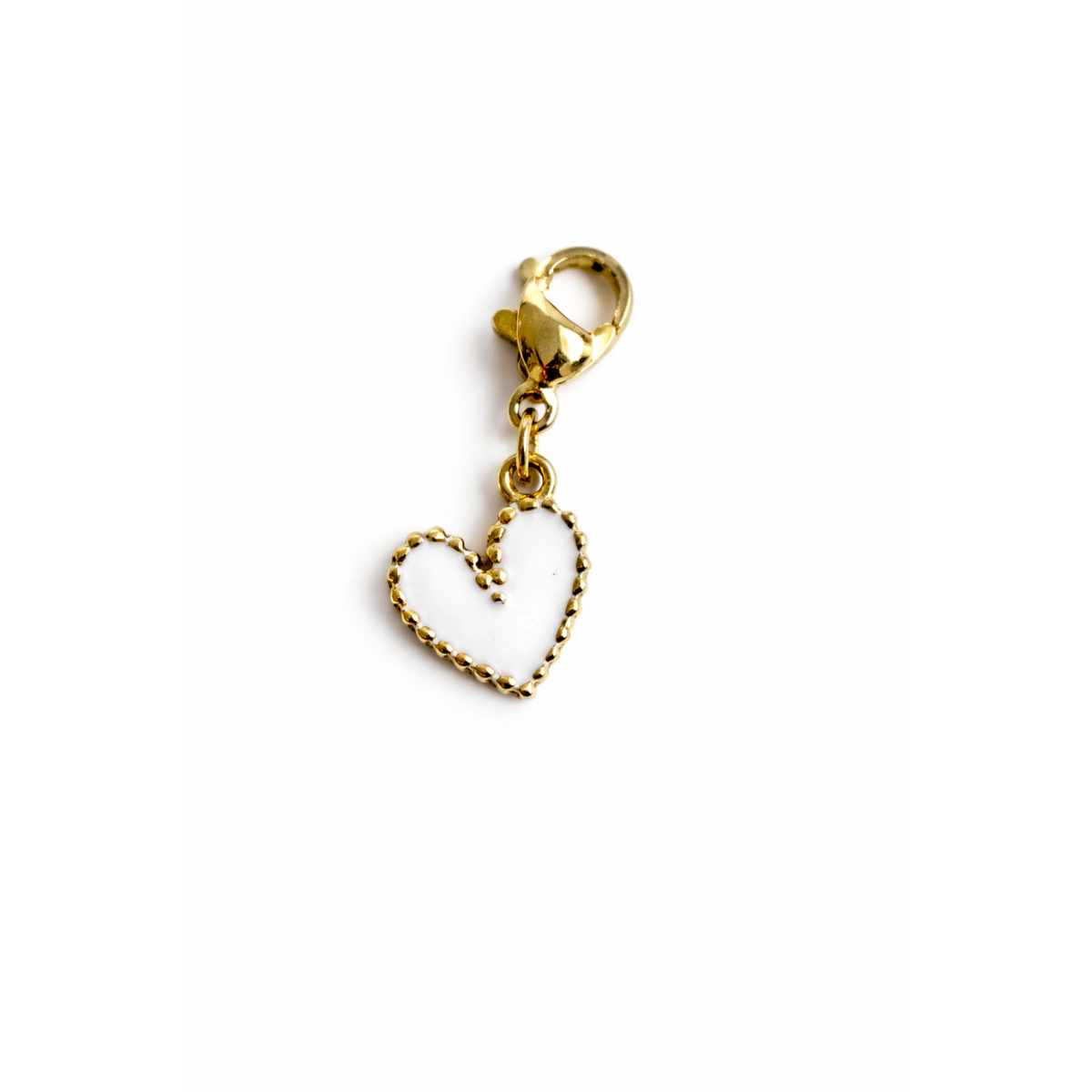 Charm – Cœur blanc doré