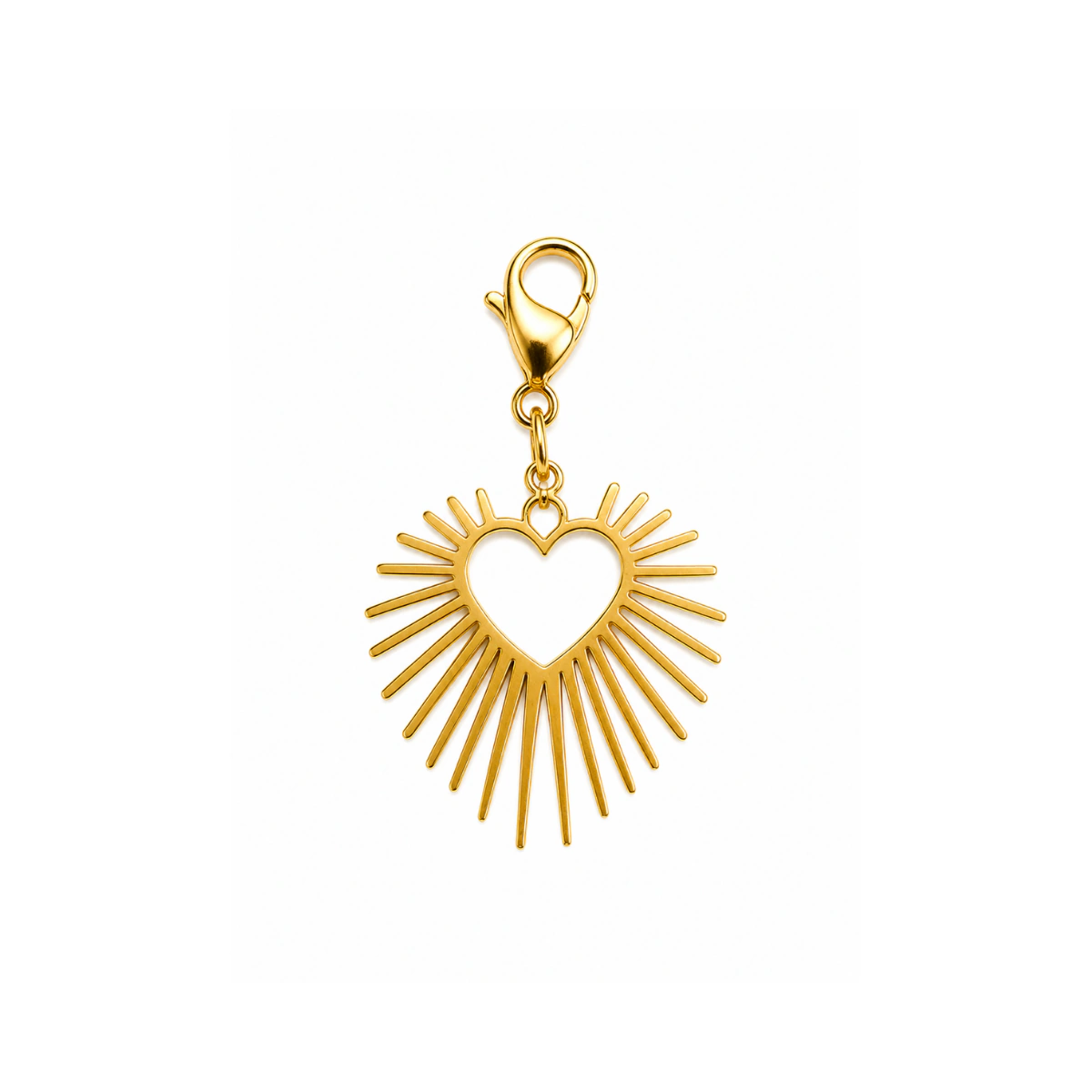 Charm – coeur dorée (soleil rayonnant)