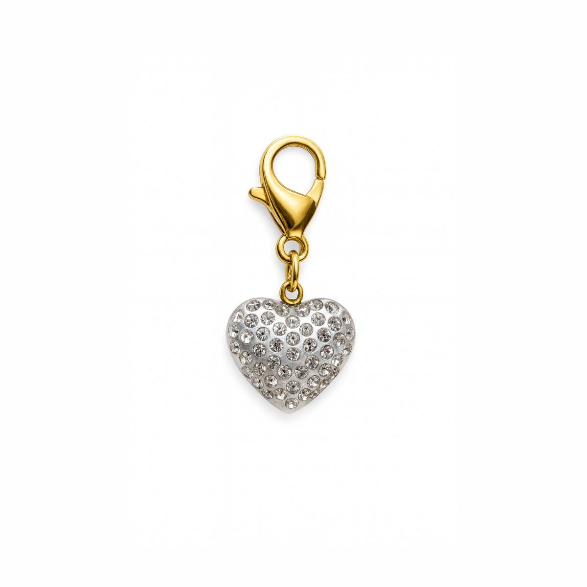 Charm – coeur scintillant doré