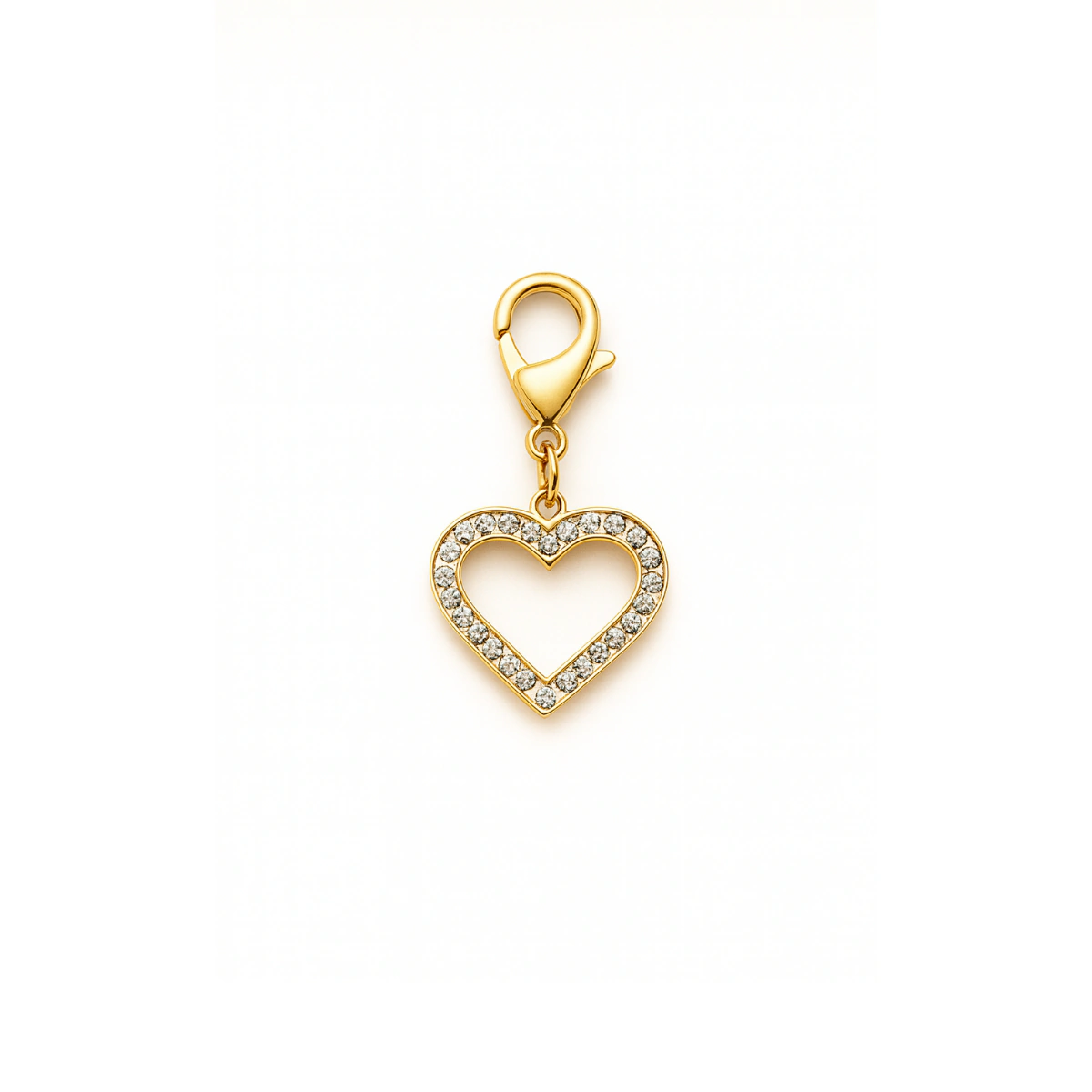 Charm – coeur strass doré