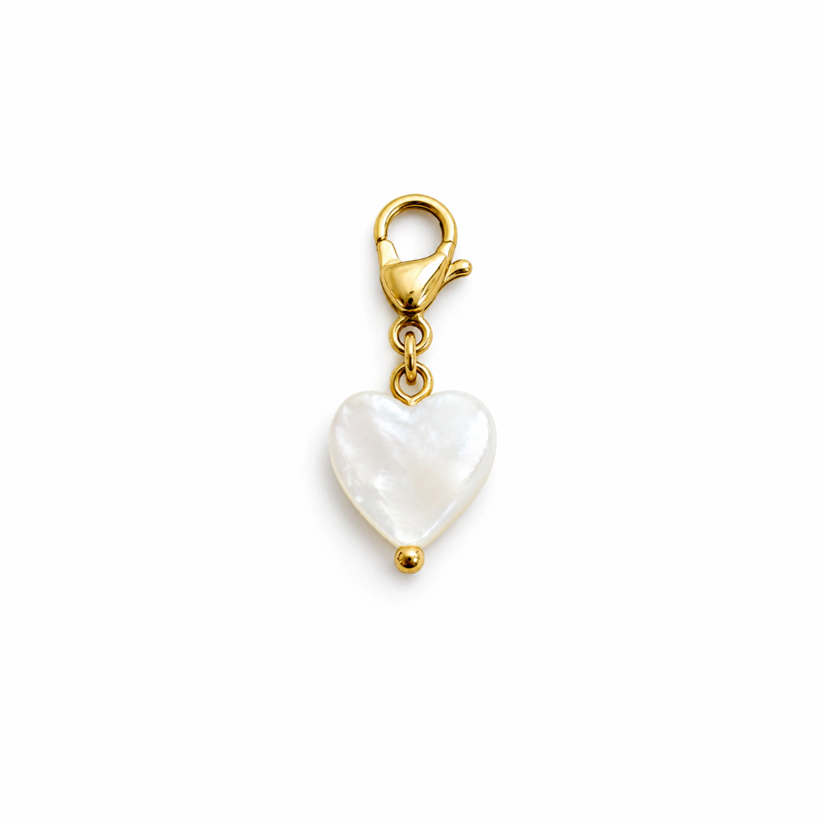 Charm – Cœur nacré doré