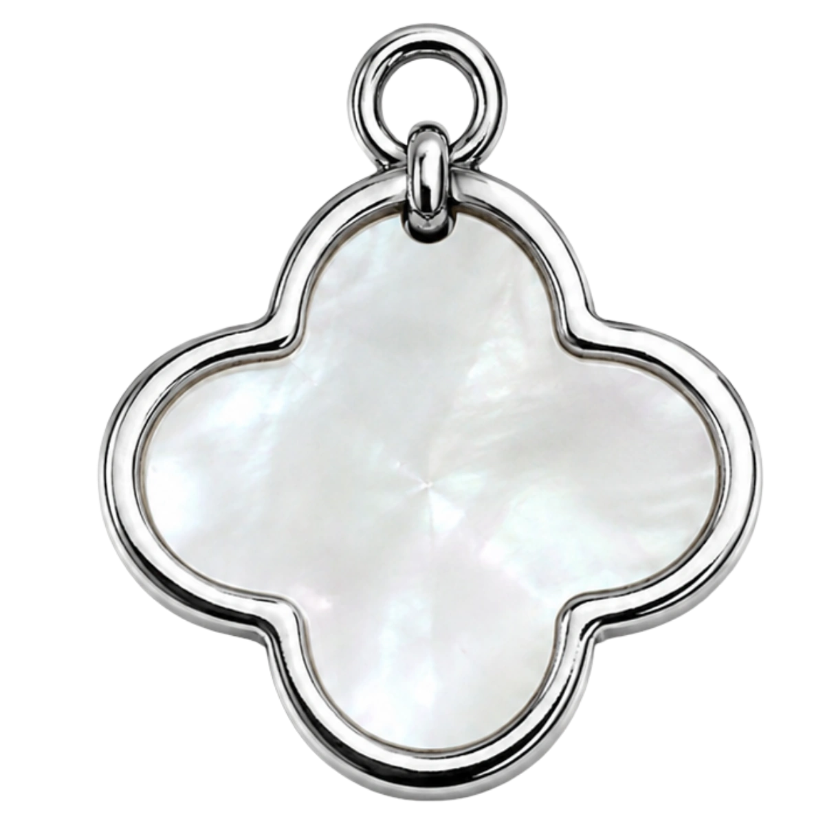 Charm – trèfle nacré argenté