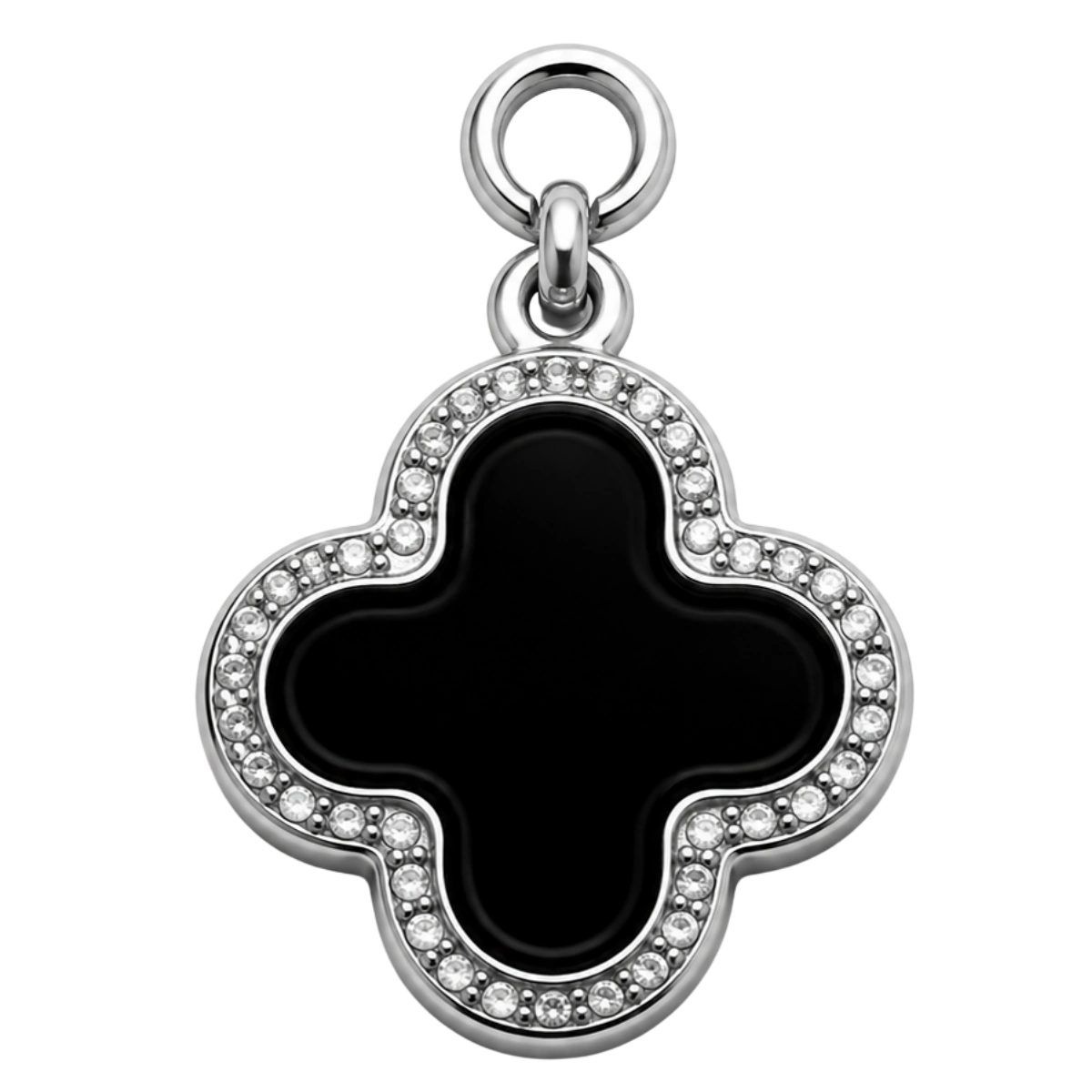 Charm – trèfle noir argenté