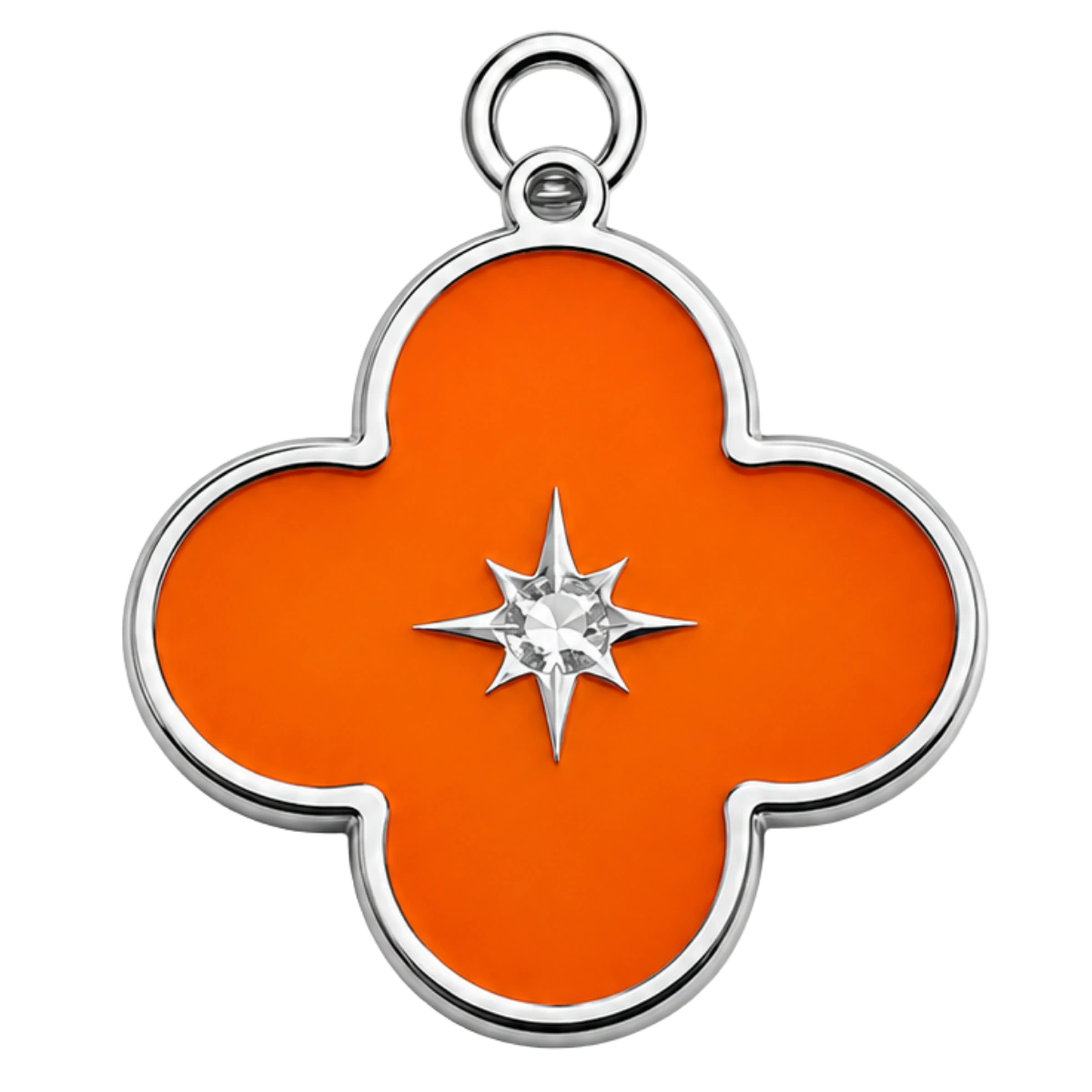 Charm – trèfle orange argenté