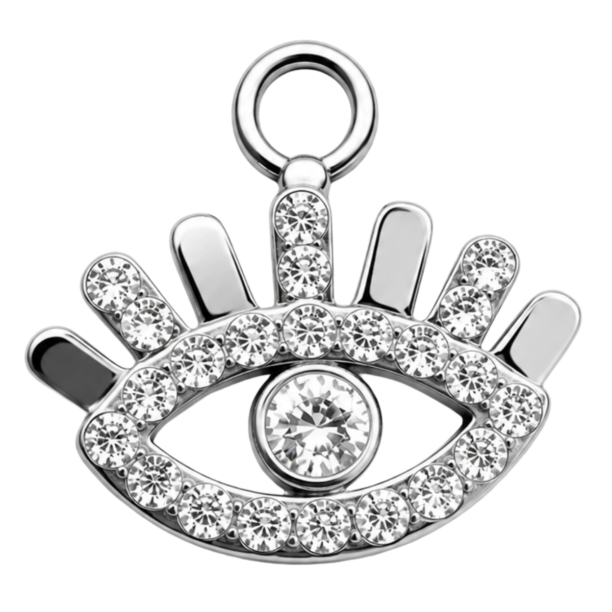 Charm – oeil protecteur strass argenté