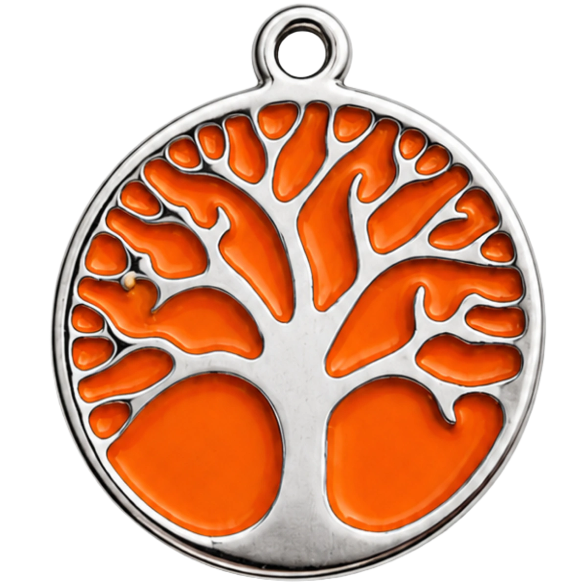 Charm – Arbre de Vie Argenté et Orange