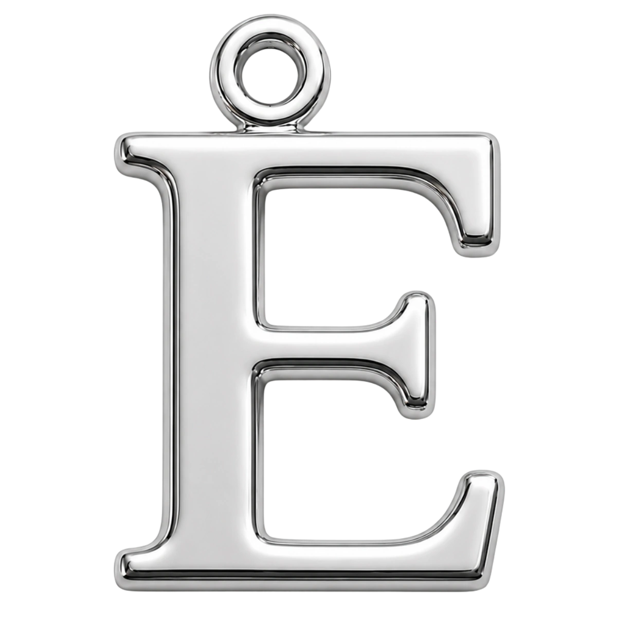 Charm – lettre E argentée