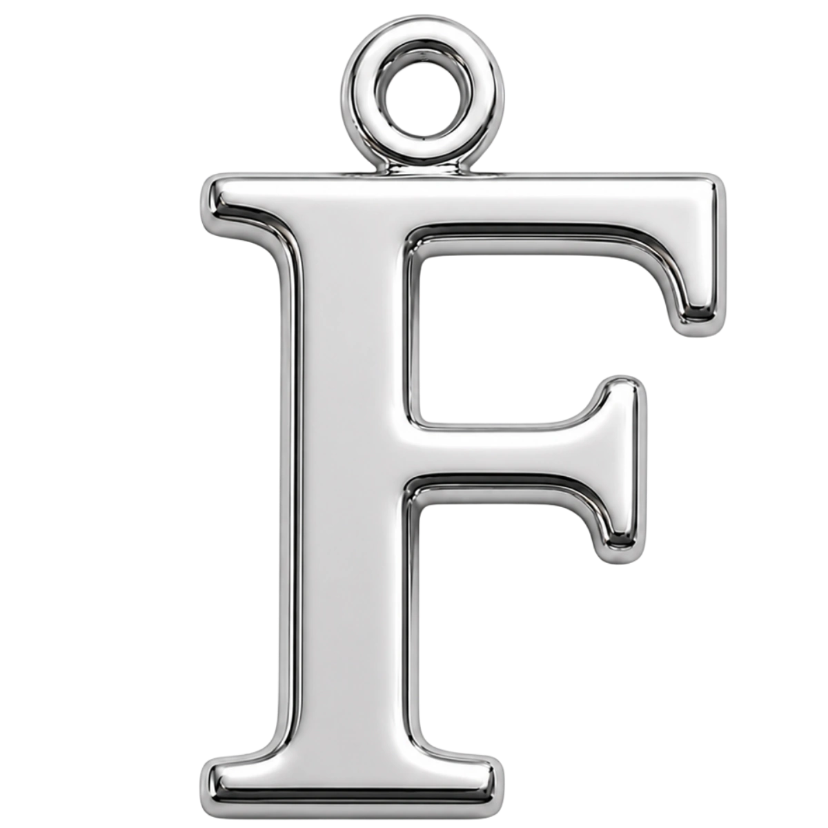 Charm – lettre F argentée
