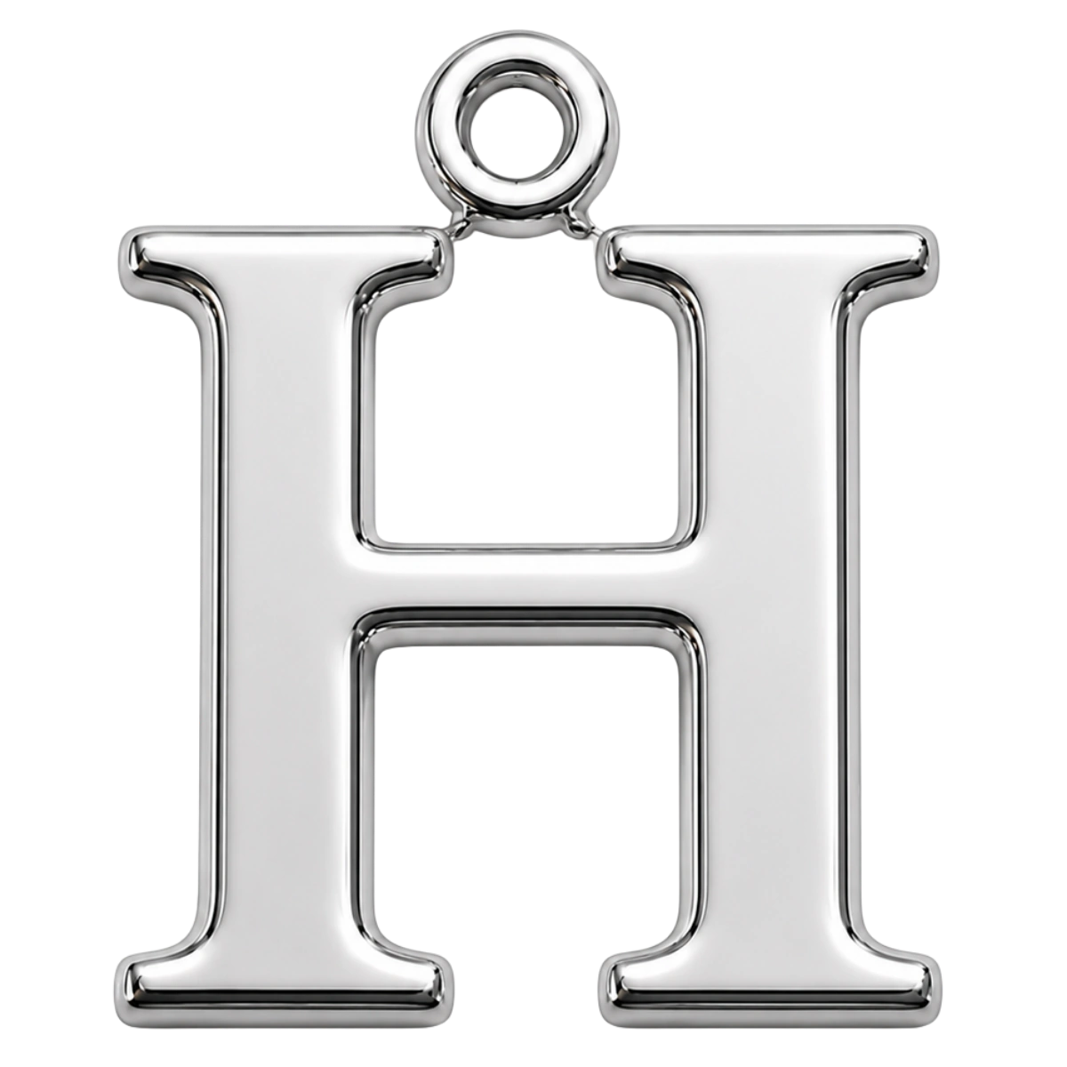 Charm – lettre H argentée