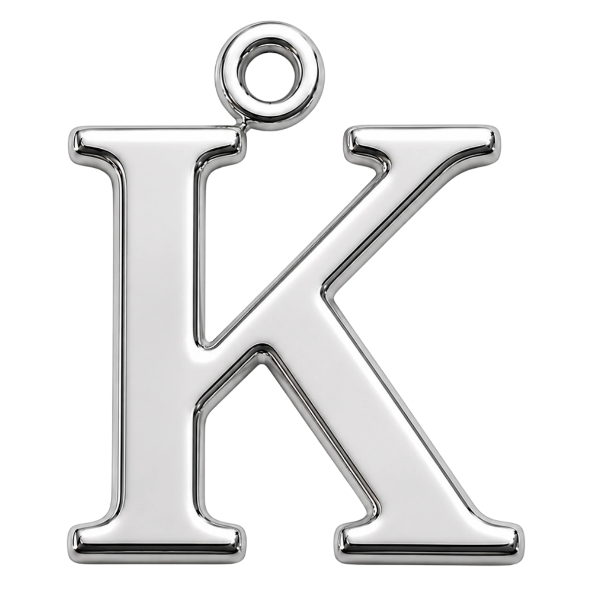 Charm – lettre K argentée