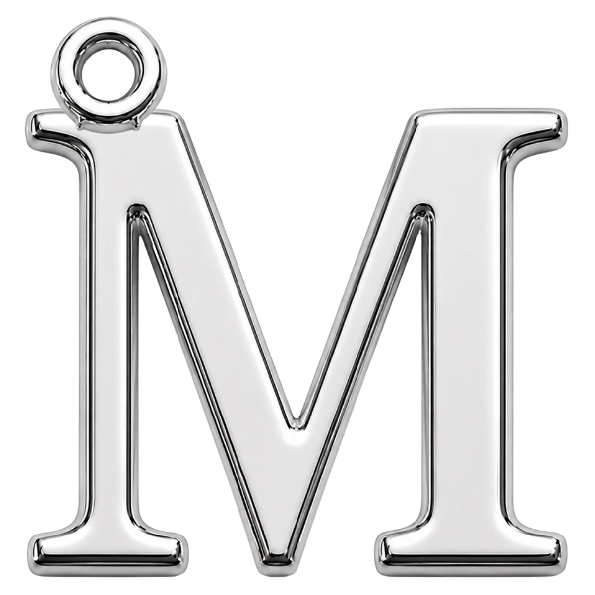 Charm – lettre M argentée