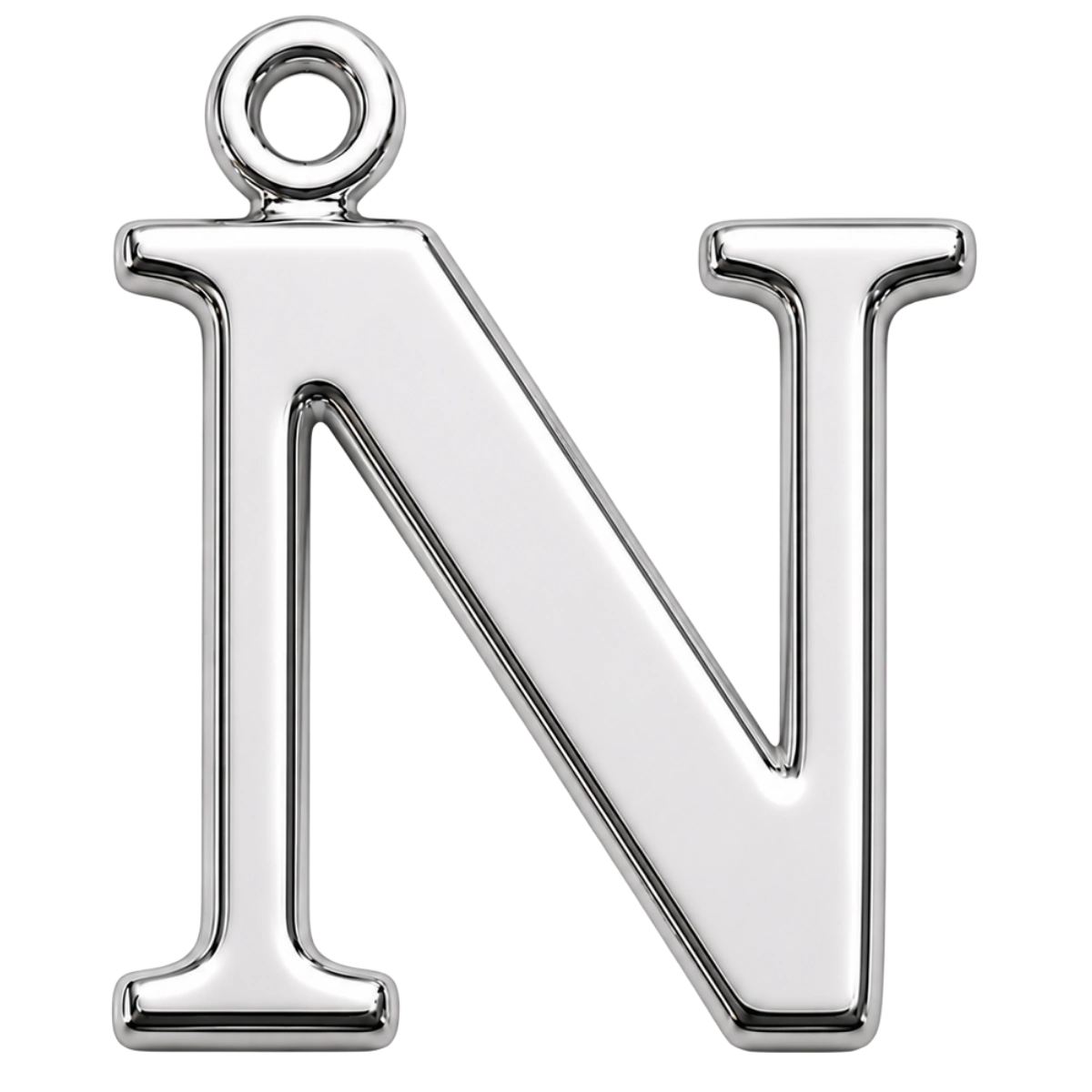 Charm – lettre N argentée
