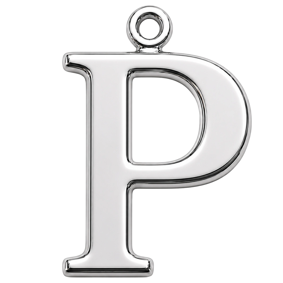 Charm – lettre P argentée