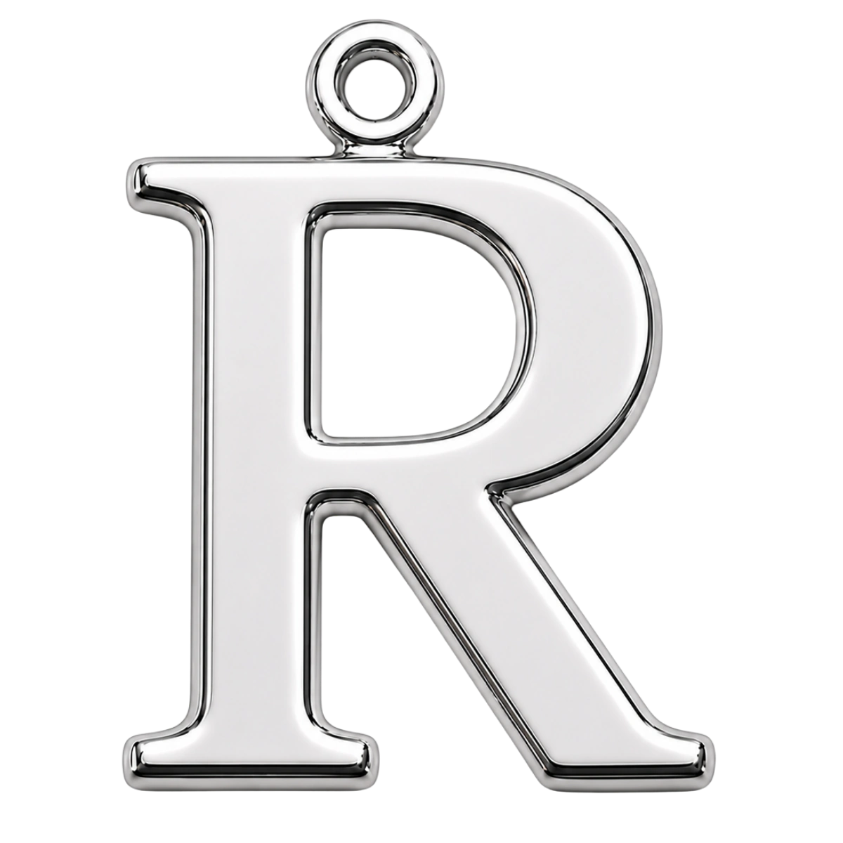 Charm – lettre R argentée